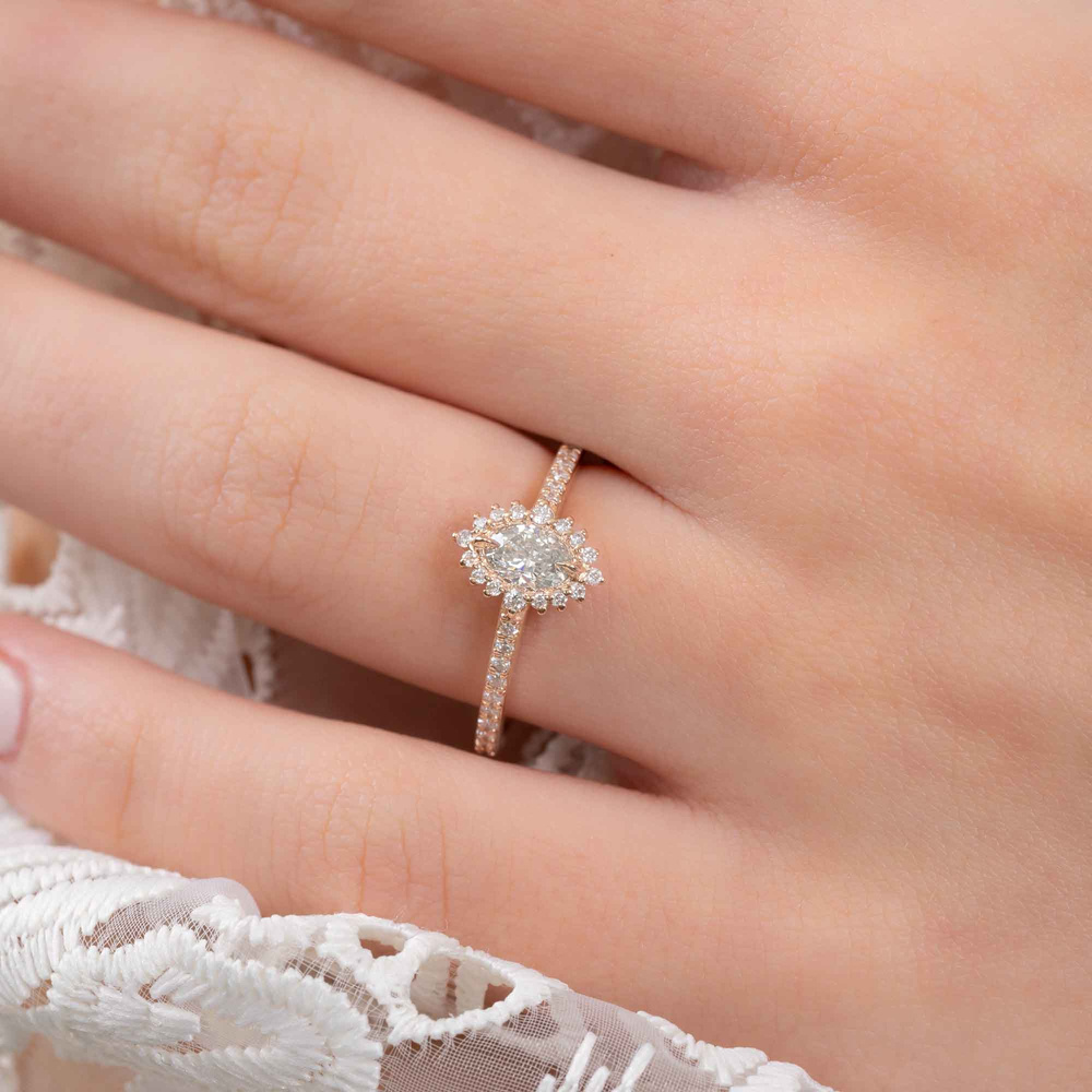 0.55 Karat Oval Kesim Pırlanta Vintage Yüzük