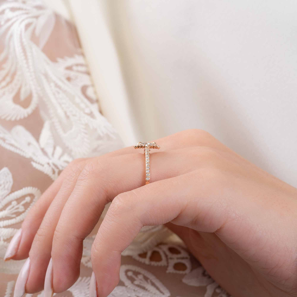 0.55 Karat Oval Kesim Pırlanta Vintage Yüzük
