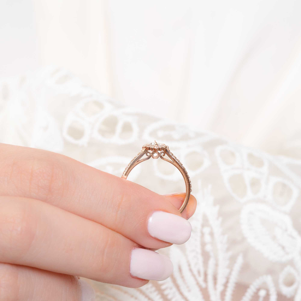 0.55 Karat Oval Kesim Pırlanta Vintage Yüzük