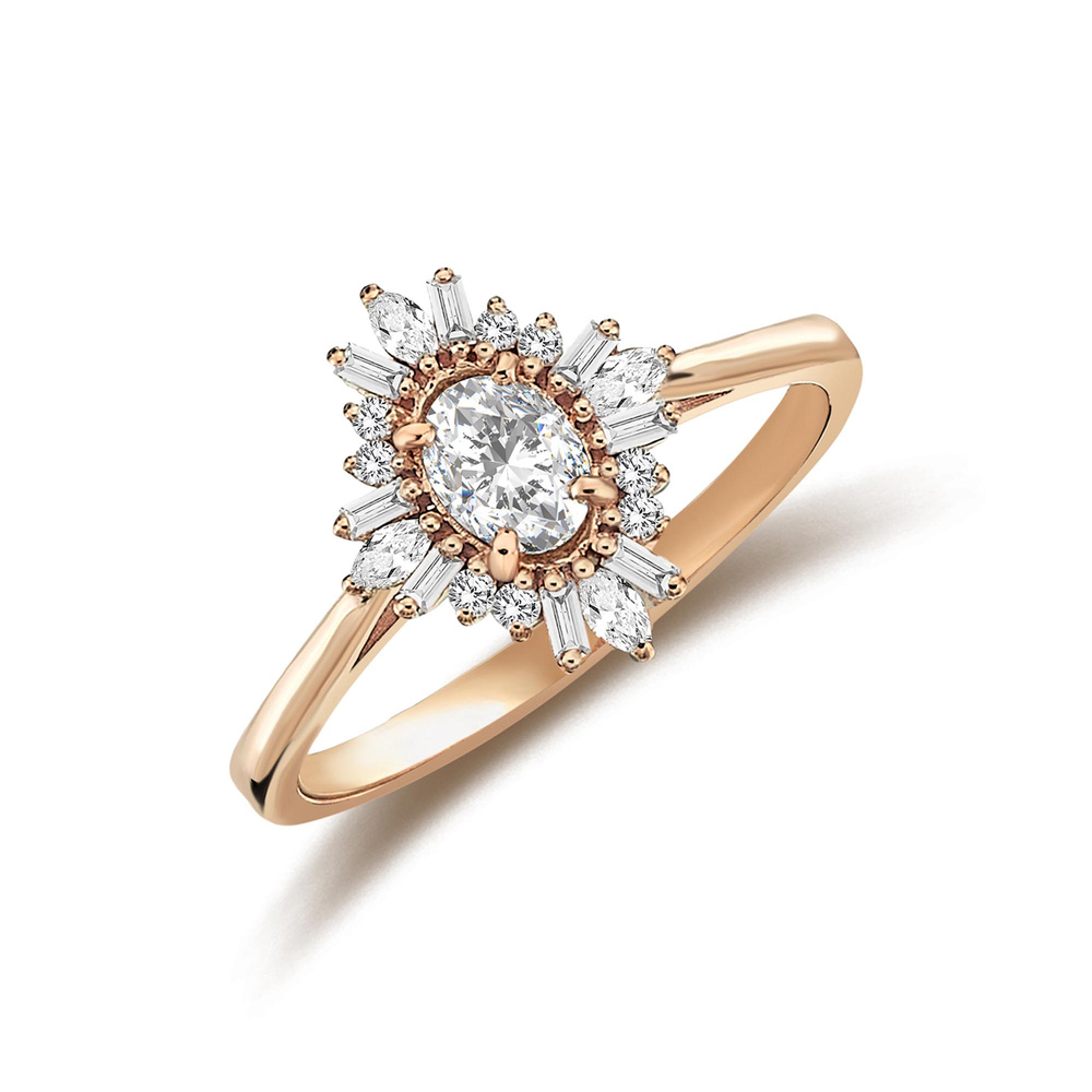 0.56 Karat Oval Pırlanta Vintage Yüzük