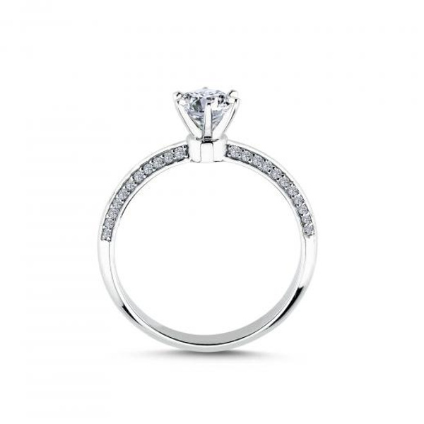 0.76 ct D - VS Pırlanta Yan Taşlı 6 Tırnak Tektaş Yüzük | GIA hover
