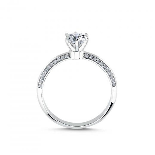 0.86 ct D - VS Pırlanta Yan Taşlı 6 Tırnak Tektaş Yüzük | GIA hover