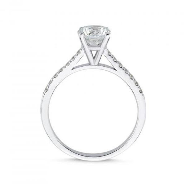 1.16 ct Pırlanta Yan Taşlı İnce Tırnak Tektaş Yüzük | F Renk HRD hover