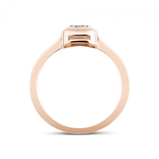 0.15 Karat Rose Altın Baget Pırlanta Yüzük hover