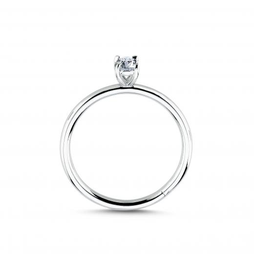 0.40 Karat Oval Pırlanta İnce Halkalı Tektaş Yüzük F Renk HRD hover