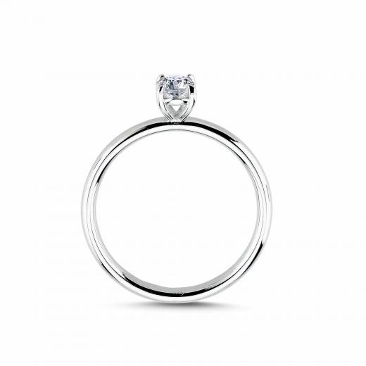 0.50 Karat Oval Pırlanta İnce Halkalı Tektaş Yüzük | E Renk | HRD hover