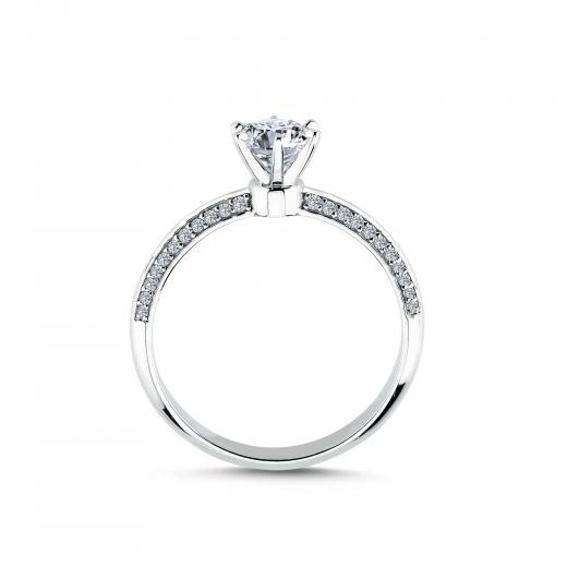 0.76 ct D - VS Pırlanta Yan Taşlı 6 Tırnak Tektaş Yüzük | GIA hover