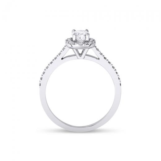 0.82 Karat Oval Pırlanta Halo Tektaş Yüzük | E Renk | HRD hover