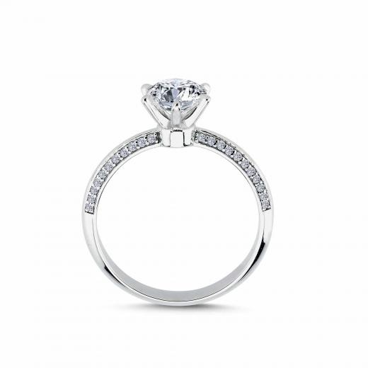 1.16 ct D - VS Pırlanta Yan Taşlı 6 Tırnak Tektaş Yüzük | GIA hover