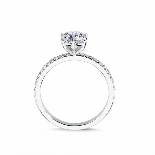 1.16 ct Pırlanta Yan Taşlı Altı Tırnak Tektaş Yüzük | E Renk HRD hover